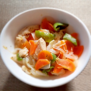 鶏胸肉と色々野菜のレモン風味炒め